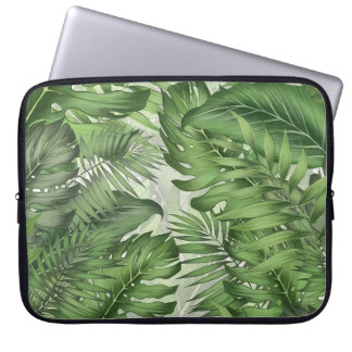 Blätter des tropischen Dschungels: nahtloser blume Laptopschutzhülle