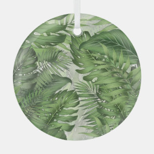 Blätter des tropischen Dschungels: nahtloser blume Ornament Aus Glas