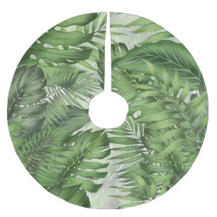 Blätter des tropischen Dschungels: nahtloser blume Polyester Weihnachtsbaumdecke