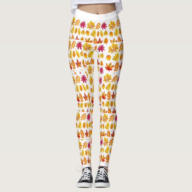 BLÄTTER DRUCKTE LEGGINGS (Vorderseite)