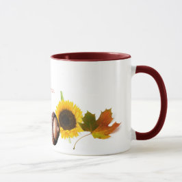 Blätter, Eicheln und Sonnenblumen Tasse