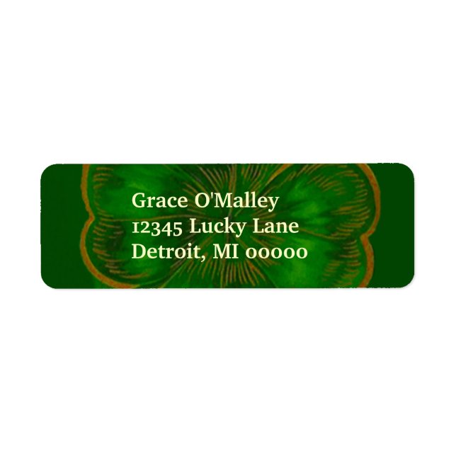 Blätter eines Lucky Clover Luck der irischen Label (Vorne)