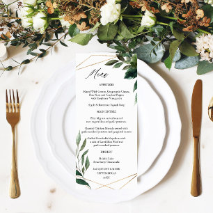 Blätter & Eukalyptus Gold Menu 2 Menükarte