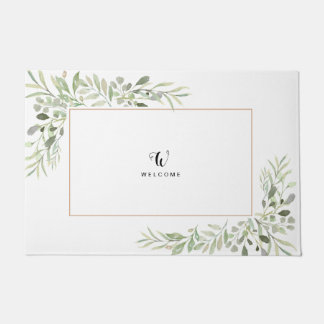 Blätter Eukalyptus Greenery Einfach Minimalistisch Fußmatte