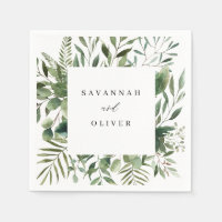 Blätter & Eukalyptus Name Napkins
