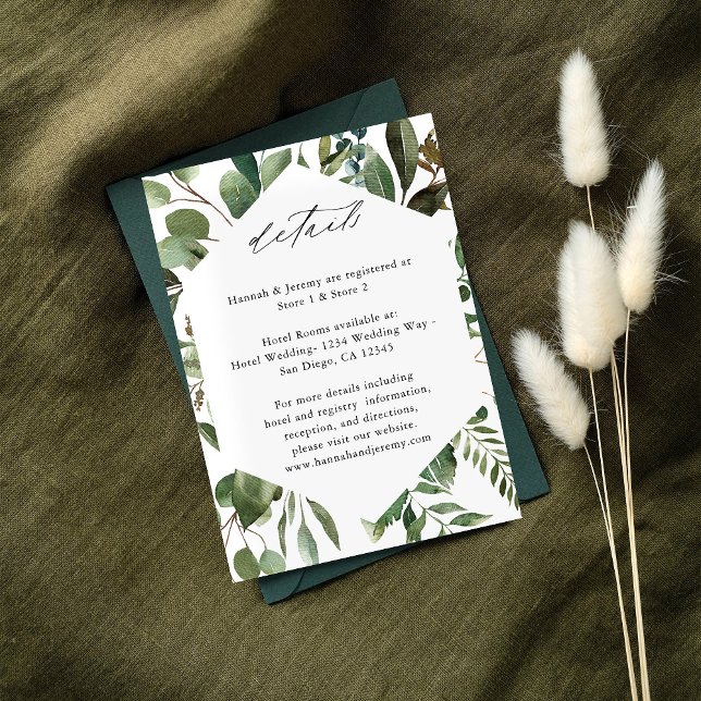 Blätter & Eukalyptus Rustic LG Begleitkarte (Von Creator hochgeladen)