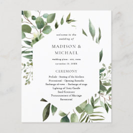 Blätter & Eukalyptus Rustikale Hochzeitfeier Flyer