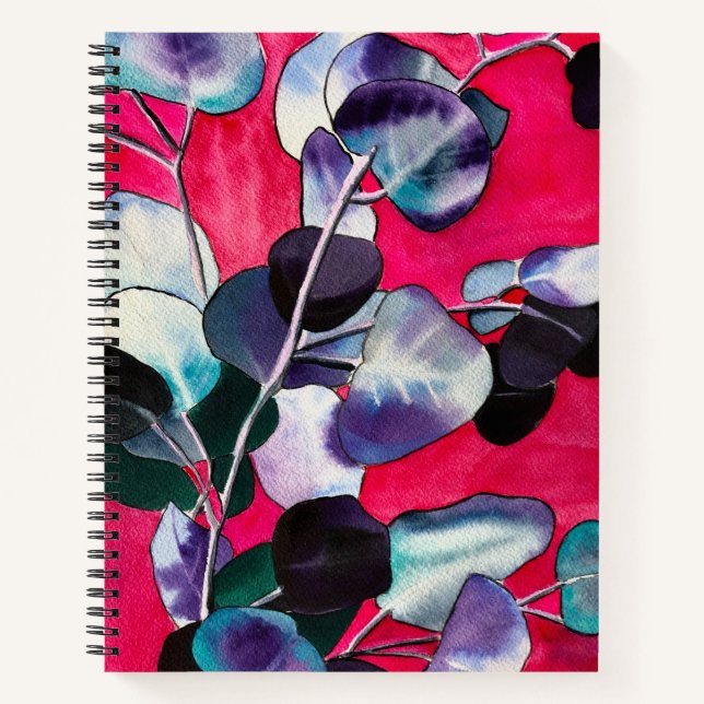 Blätter Eukalyptus wassercolor art Notizbuch (Vorderseite)