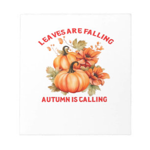 Blätter fallen Herbst ist Calling Design Classi Notizblock
