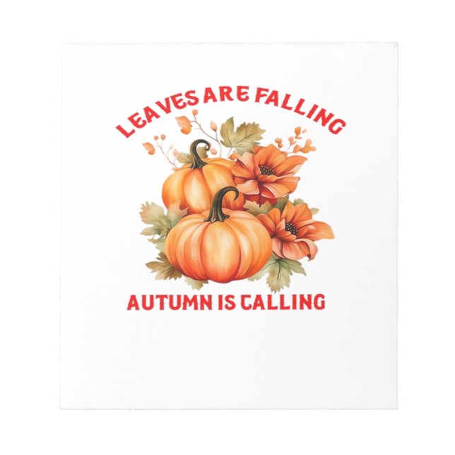 Blätter fallen Herbst ist Calling Design Classi Notizblock (Vorderseite)