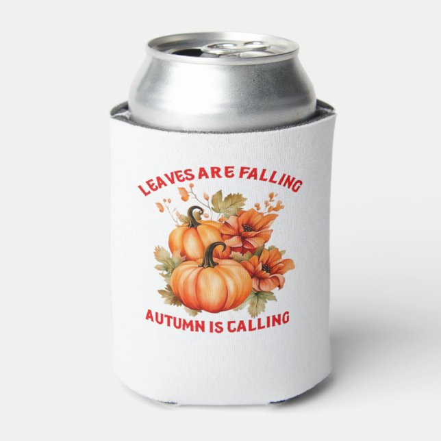 Blätter fallen Herbst nennt Design Klasse Dosenkühler (Kanne Vorderseite)