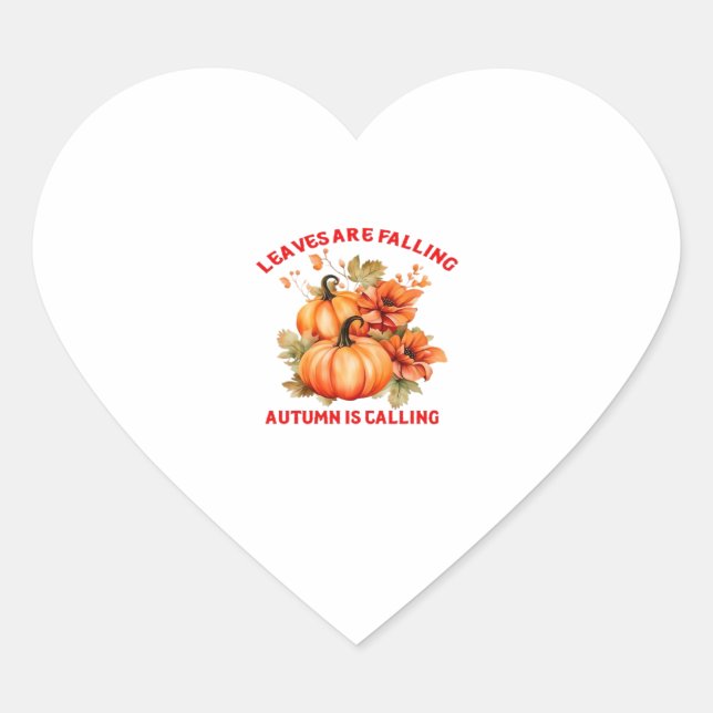 Blätter fallen Herbst nennt Design Klasse Herz-Aufkleber (Vorderseite)
