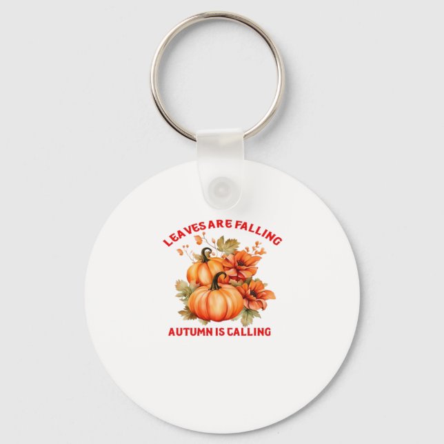 Blätter fallen Herbst nennt Design Klasse Schlüsselanhänger (Vorderseite)