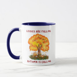 Blätter fallen Herbst ruft 11oz Tasse