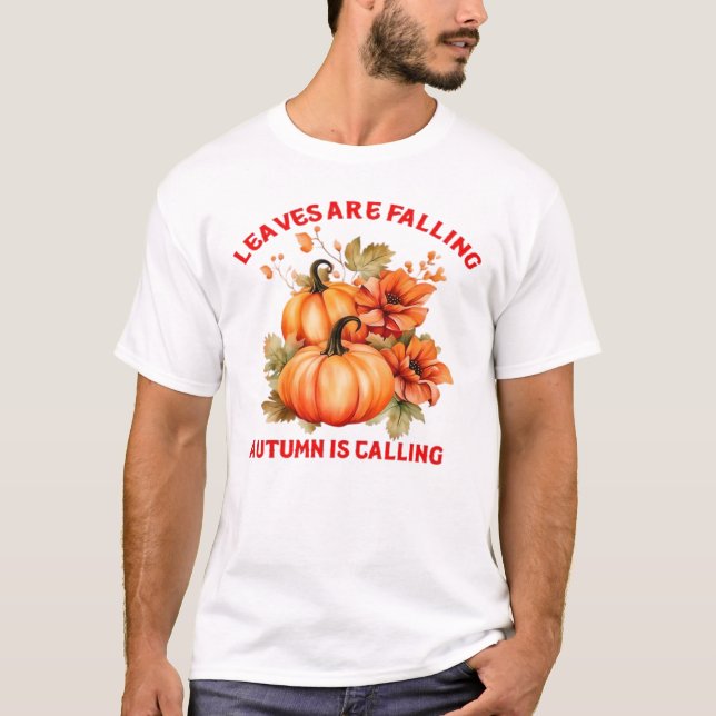 Blätter fallen Herbst ruft Design Classi T-Shirt (Vorderseite)