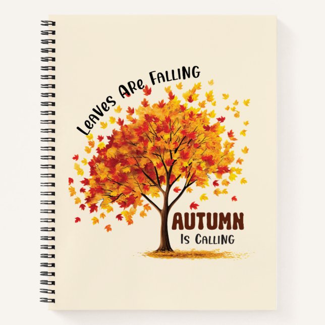 Blätter fallen, Herbst ruft - gemütlicher Fall Notizbuch (Vorderseite)