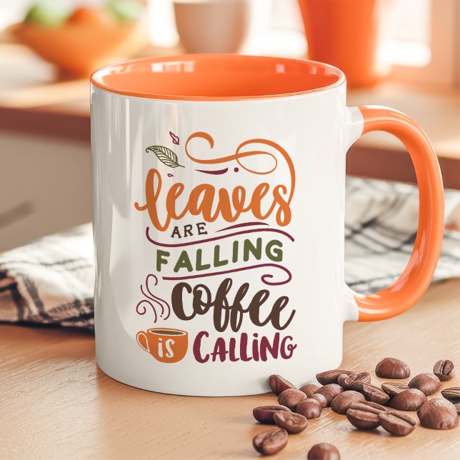 Blätter fallen Kaffee ruft Süßer Herbst Tasse (Von Creator hochgeladen)