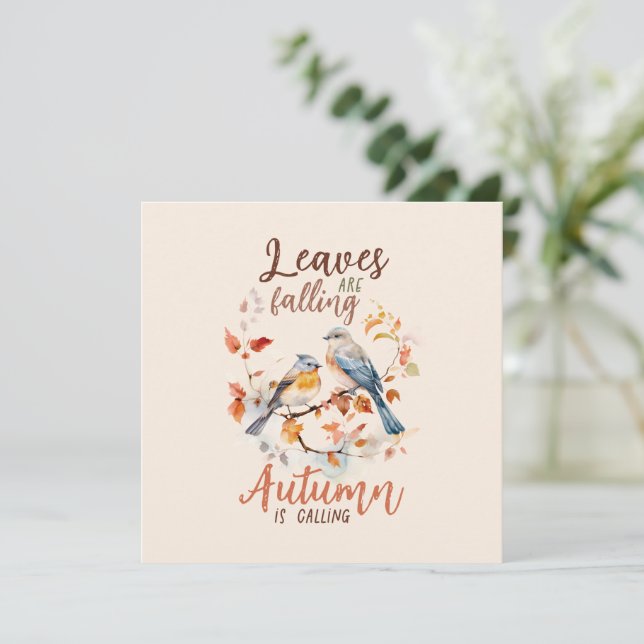 Blätter fallen - Whimsical Fall Birds & Foliage (Stehend Vorderseite)