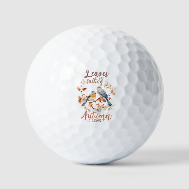 Blätter fallen - Whimsical Fall Birds & Foliage Golfball (Vorderseite)