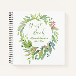 Blätter Floral Guest Book   Notizbuch