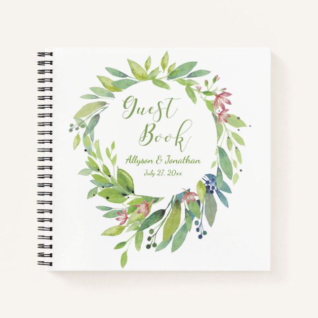 Blätter Floral Guest Book | Notizbuch (Vorderseite)