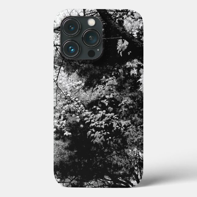 Blätter Foliage Muster Natur Schwarz-weiß Case-Mate iPhone Hülle (Rückseite)