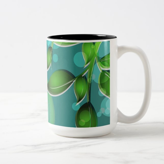 Blätter "Fresh Garden" Zweifarbige Tasse (Rechts)