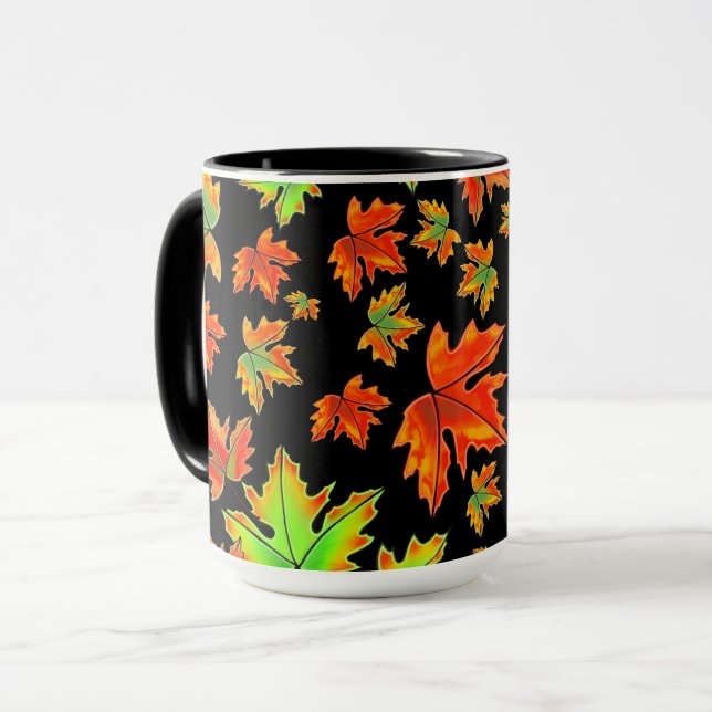 Blätter für Ahorn-Blätter in Rot-Orange Tasse (Vorderseite Links)
