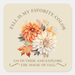 Blätter für Aquarellfarben fallen Herbstkurse an Quadratischer Aufkleber