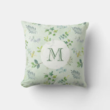 Blätter für Aquarellgrün und Foliage Monogramm