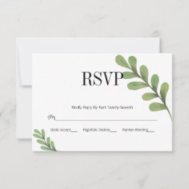 Blätter für Aquarellgrüne Hochzeiten der RSVP-Kart RSVP Karte