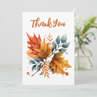 Blätter für die Farbe des Herbstes Dankeskarte