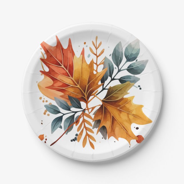 Blätter für die Farbe des Herbstes Pappteller (Vorderseite)