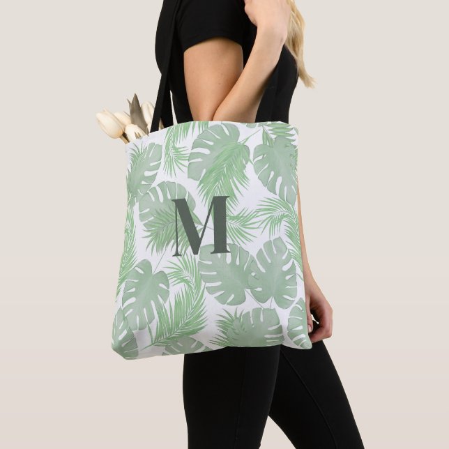 Blätter für die grüne, moderne Monogram Palm Tasche (Von Nahem)