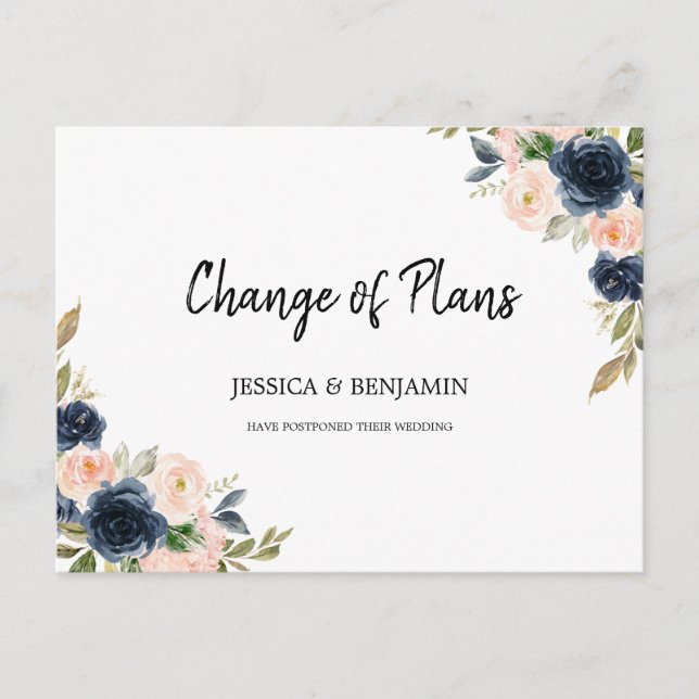 Blätter für die Grünpflanzen des Navy Blush Postkarte (Vorderseite)