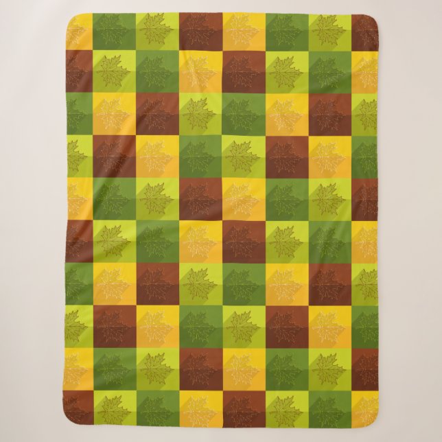 Blätter für die Herbstmaple, braun, goldfarben, gr Sherpadecke (Vorderseite)