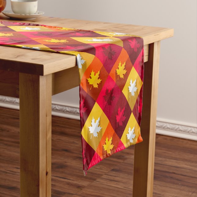 Blätter für die Herbstmaple - Helle Patchwork Kurzer Tischläufer (Beispiel)