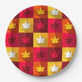 Blätter für die Herbstmaple - Helle Patchwork Pappteller
