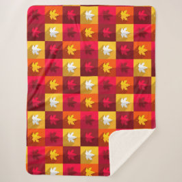 Blätter für die Herbstmaple - Helle Patchwork Sherpadecke