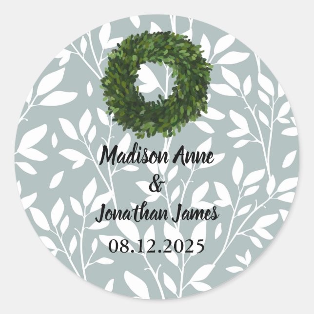 Blätter für einfache Blumenweine Runder Aufkleber (Vorderseite)