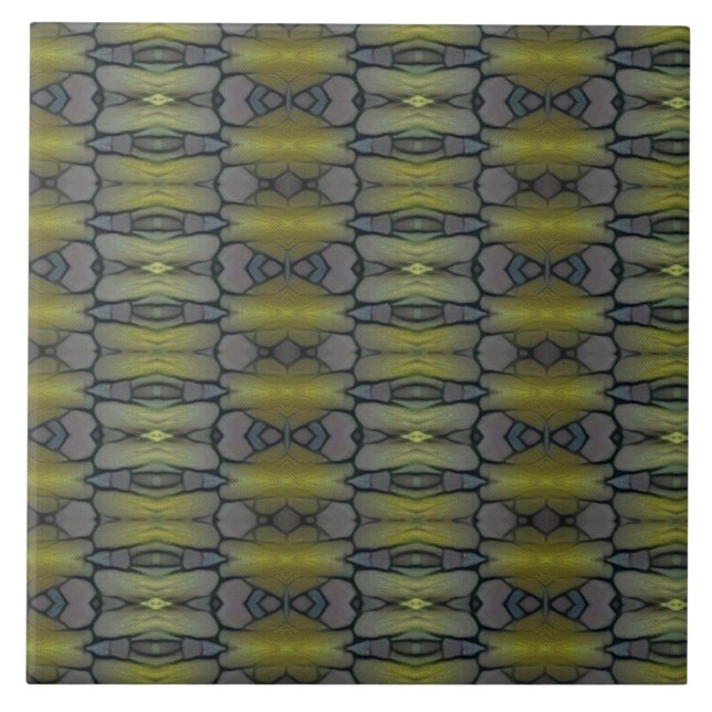 Blätter für geometrische Grüngras Fliese (Vorderseite)