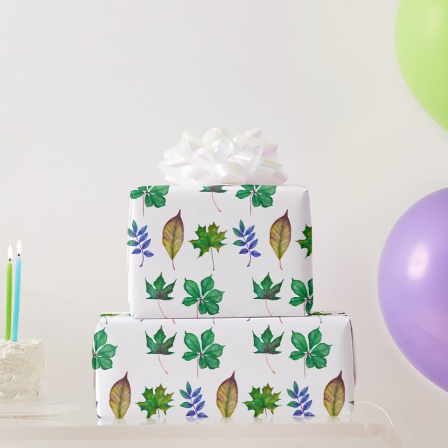 Blätter für grünes und blaues Wasser Geschenkpapier (Partygeschenke)