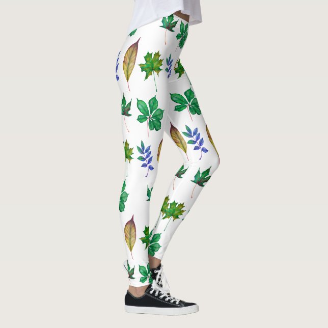 Blätter für grünes und blaues Wasser Leggings (Rechts)