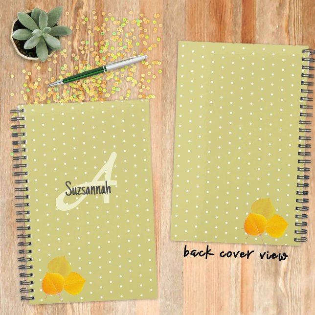 Blätter für Herbstaspeln und Monogramm-Polka-Dotte Planer (This  planner can make a sweet gift or for your needs. It's easy to personalize or remove text. )