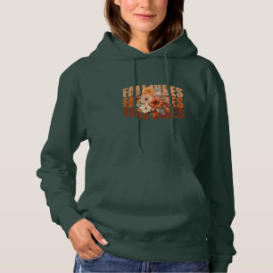 Blätter für Herbstvibes Aquarell-Wildblumen Hoodie