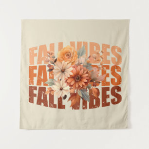 Blätter für Herbstvibes Aquarell-Wildblumen Wandteppich