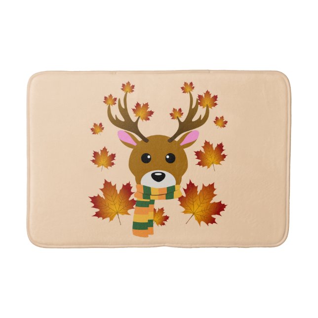 Blätter für Hirschkapelle im Herbst Badematte (Vorderseite)