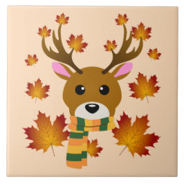 Blätter für Hirschkapelle im Herbst Fliese