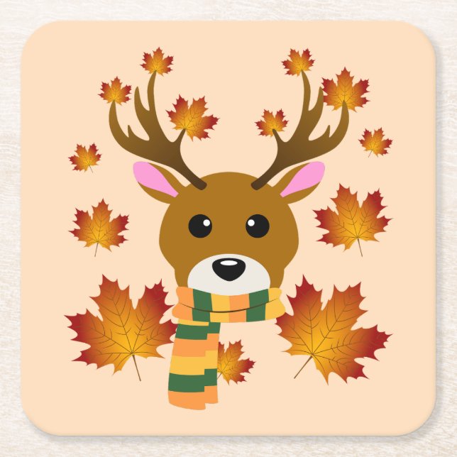 Blätter für Hirschkapelle im Herbst Rechteckiger Pappuntersetzer (Vorderseite)