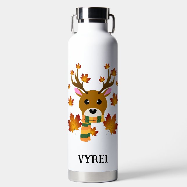 Blätter für Hirschkapelle im Herbst Trinkflasche (Vorderseite)